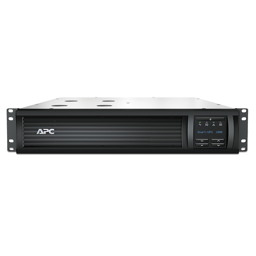 APC Smart UPS Line Interactive 1KVA 700W 4x IEC C13 Rackmount 31.3/8.5 Min SMT1000RMI2UC Black (H)2U x (W)432mm x (D)477mm Net Weight 22.5kg