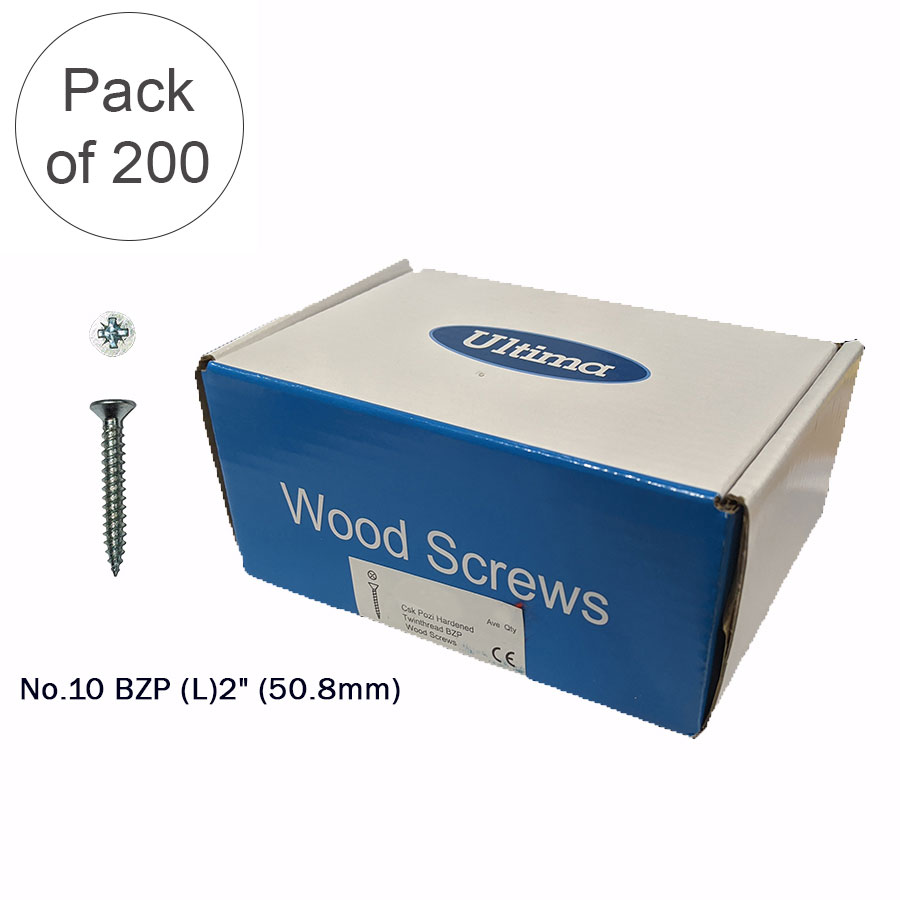 Ultima Wood Screw Twin Thread Pozi No.10 BZP (L)2 (50.8mm) P200